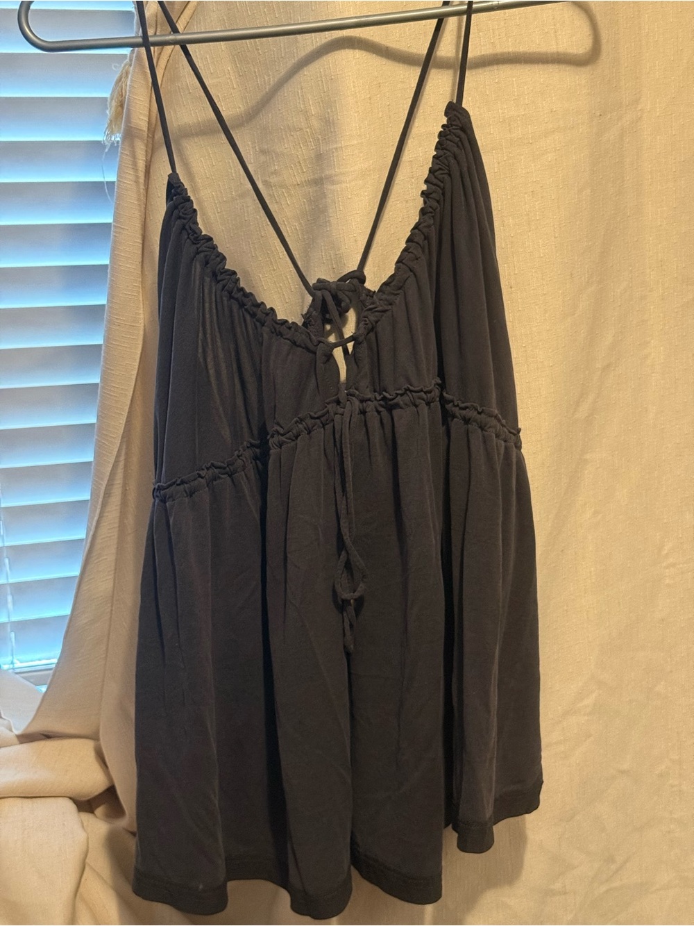 Free People Black Tie-Back Flowy Camisole